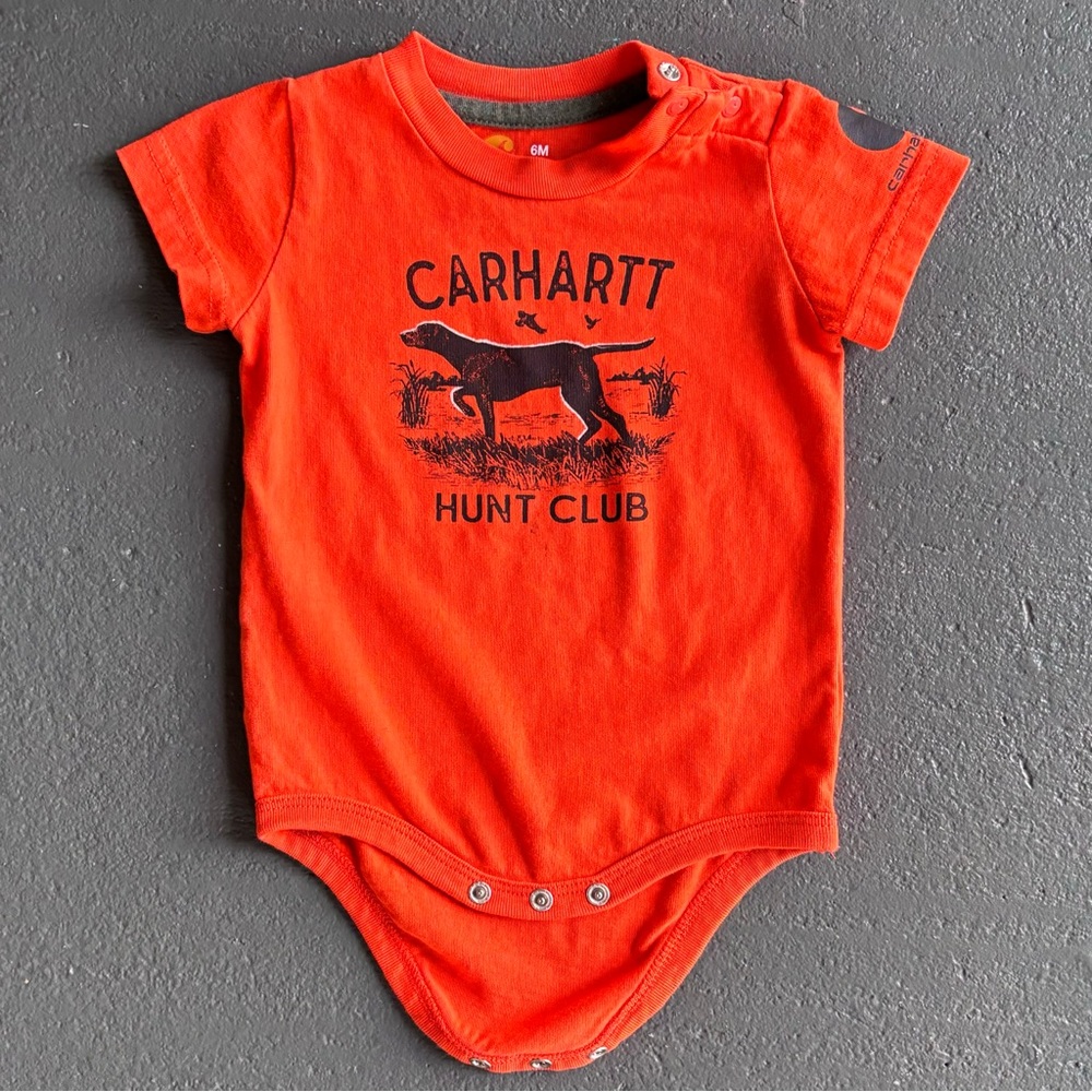 Carhartt Hunt Club Bodysuit Short Sleeve Graphic Printed Onesie